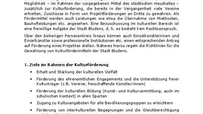 Kulturförderrichtlinien