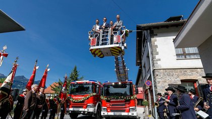 Mit der neuen Drehleiter geht es für die Feuerwehr Bludenz bei Einsätzen künftig hoch hinaus.